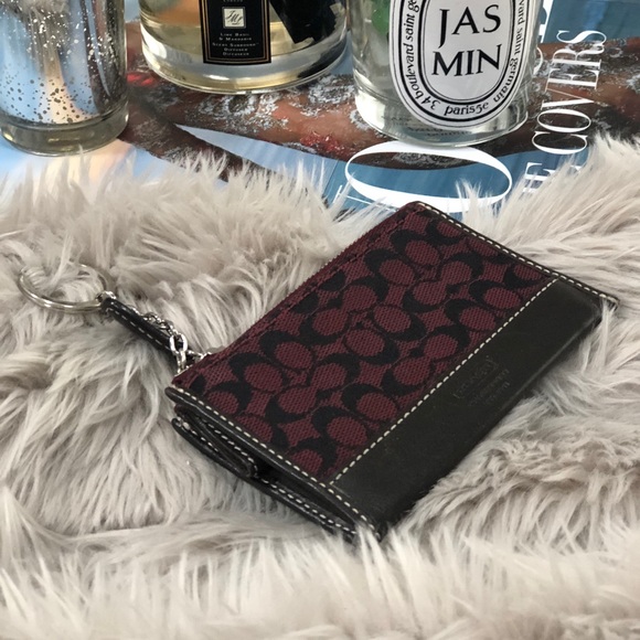 Coach Red Key/Card Case - Picture 2 of 4